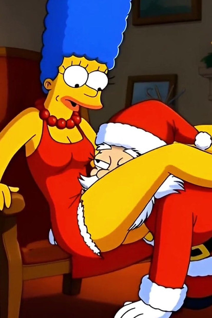 Santa Claus Fucks Married Housewife Marge Simpson on Christmas Day