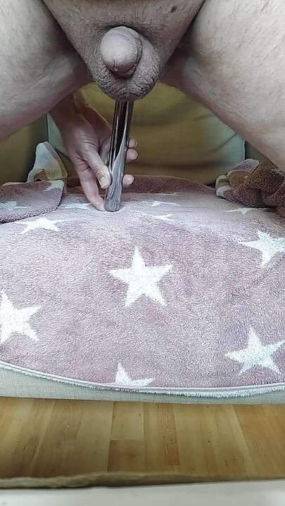 Small cute circumcised penis prostate milking