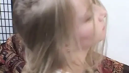 Horny babe enjoys the felling of a hard pole penetrating her tight pussy