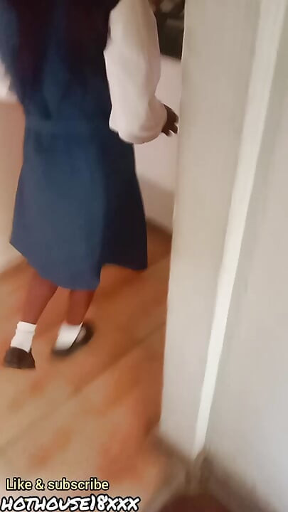 Hot 18 year old school girl plays with pink vibrator on launch chair