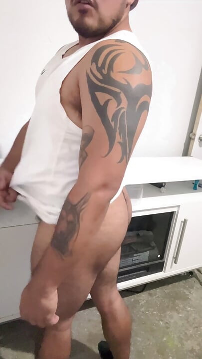 Playing with a toy dick