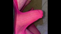 Cumming in my pink sheath pantyhose