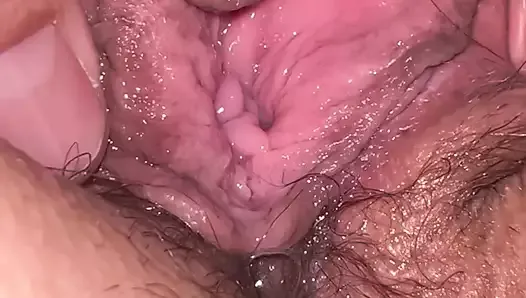 Ovulating wet creamy dripping hairy pussy of my wife. I suck, lick, finger and eat all the juices coming from my aroused wife
