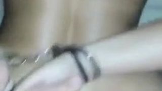 Sexy blonde gets fucked doggy style handcuffed