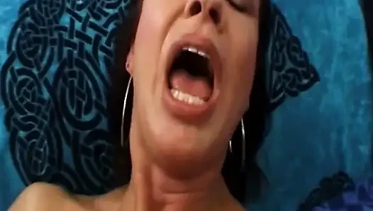 Busty MILF Fingers Hairy Pussy Dripping Wet in Lingerie