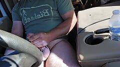 Jiggly balls truck jerk and cum