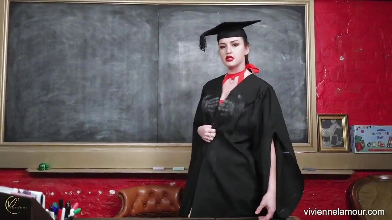 Pegged at Your Graduation - the Faculty's Final Exam - Headmistress Vivienne L'amour Fucks Your Hole and Milks Your Cum (720p)