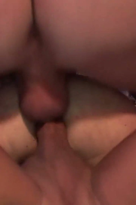 Beautiful brunette babe gets roughly fucked in a threesome