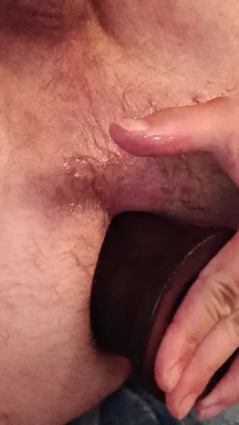 Giant dildo in my thirsty ass