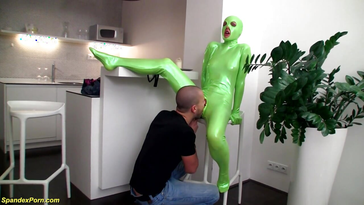 Sweet teens first sex in spandex catsuit