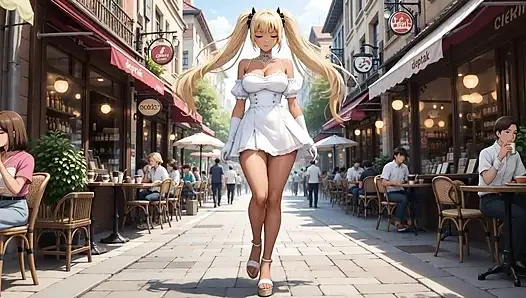 A walk with Rumi. She plays with her pussy