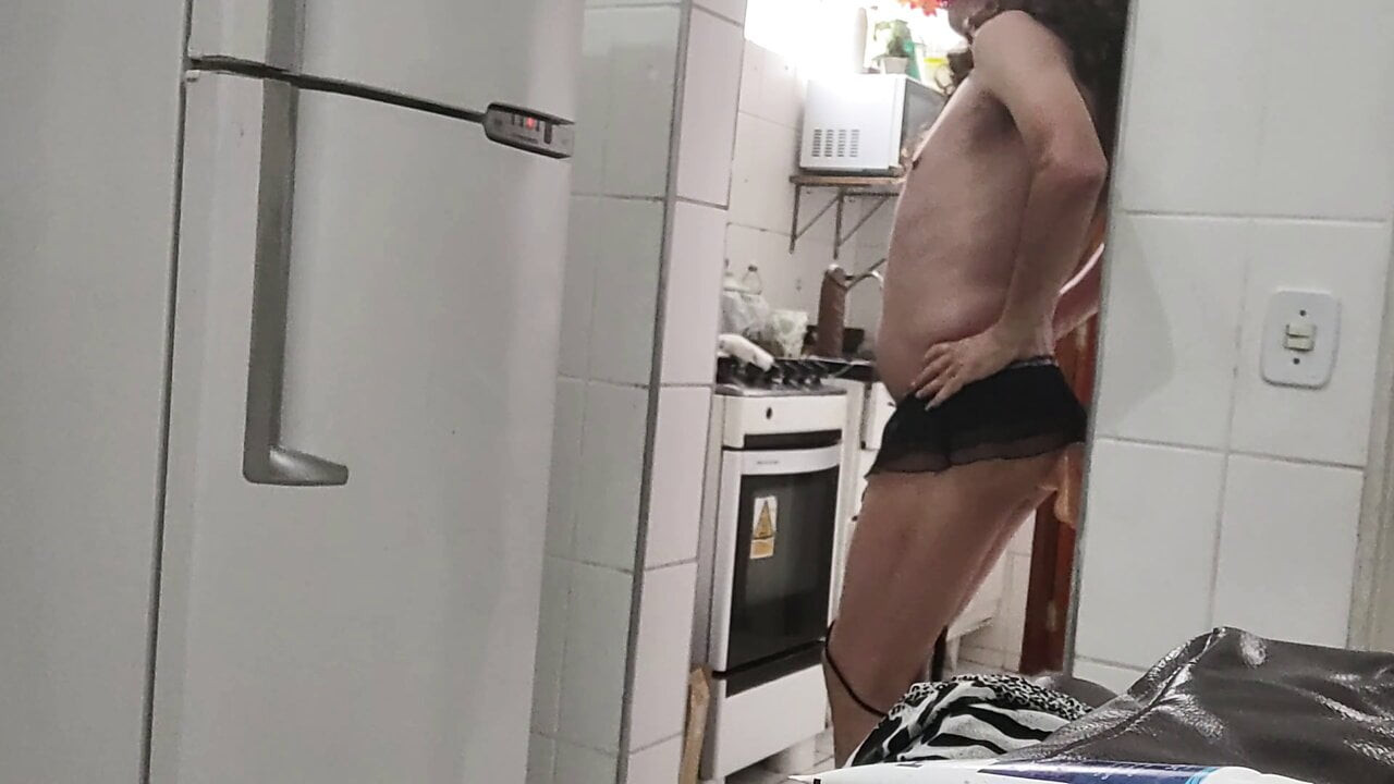 Crossdresser dildo anal spust