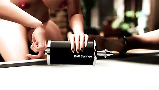 Lesbian belly fill and squirt