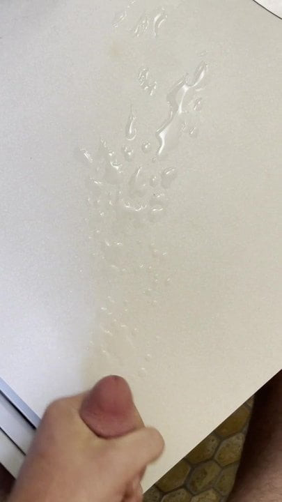 Huge cumshot in bathroom