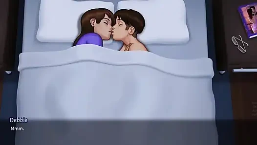 Stepmom and stepson making love under the covers - Summertime Saga