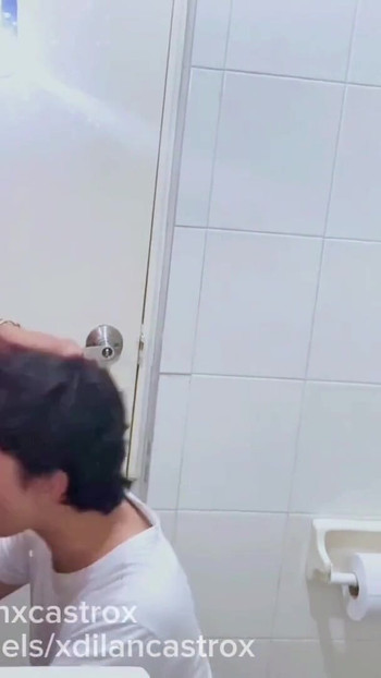 Emotional moment from "Cruising straight footballer fucks bareback young gay man takes off his condom in bathroom and cums"