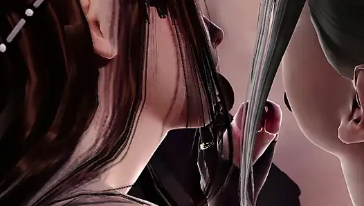 3 boyutlu animasyon - büyük penisli kız iki sahibesi tarafından sürüleniyor BDSM rolü +18 hentai 3D