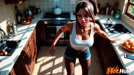 Hot step mother taking massage from the stepson