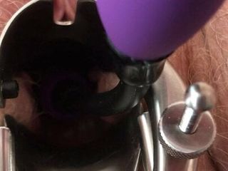 Wife Astrid teasing cervix with speculum and vibrator