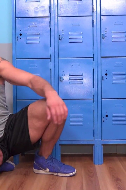Jarett Moon finds two huge BBC's at a gym gloryhole and they go back to their place