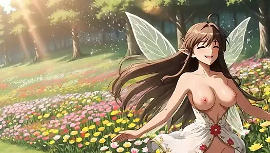 Fairy Orgy in the Meadow: Multi-Hair Hotties Masturbate and More