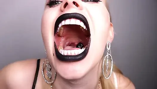 Giantess Swallowing Her Shrinking Slaves in Front of the Eyes of Her New Food-targets!
