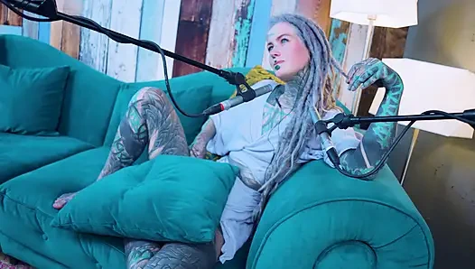 I talk about H - Happiness - ASMR podcast SFW talking goth skinny girl dreadlocks tattoo model inked girl