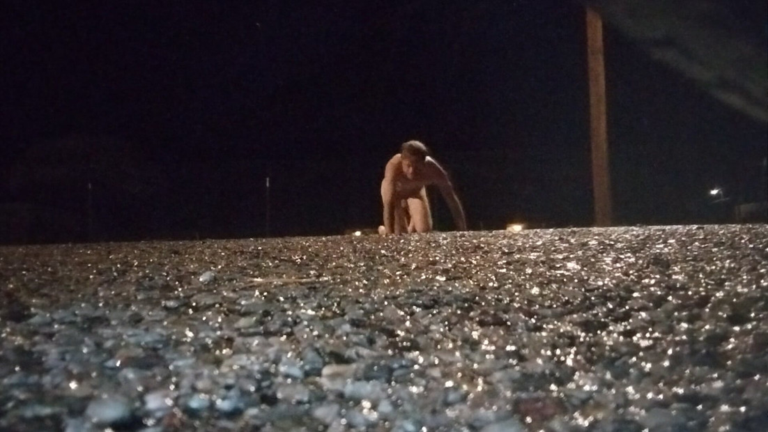 LilSissybitchboi crawling in the rain on the street for online Dominatrix part 2
