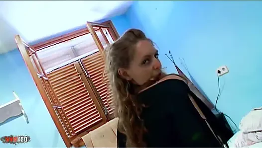 Lena Harrys: Nice Little Redhead Lena Harrys Stripping in the Bedroom