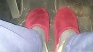 slippers in car