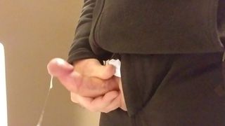 Public Bathroom jerk off... BIG BIG BIG CUM SHOT. Big ropes