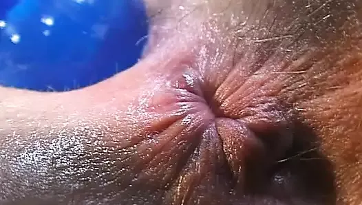 Old German redhead puts a thick dildo in her wet pussy
