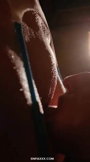 Licking Lynna Nilsson's dripping wet pussy while she's tied up for SinfulXXX