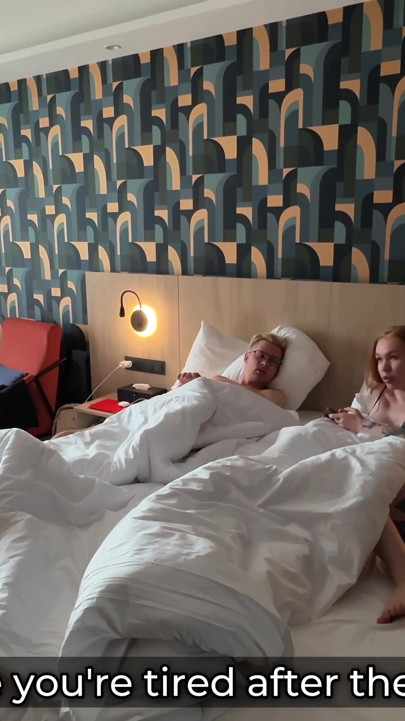Step Mom Shocked When Step Son Cums on Her Face in Hotel Share Bed! | Clip 1