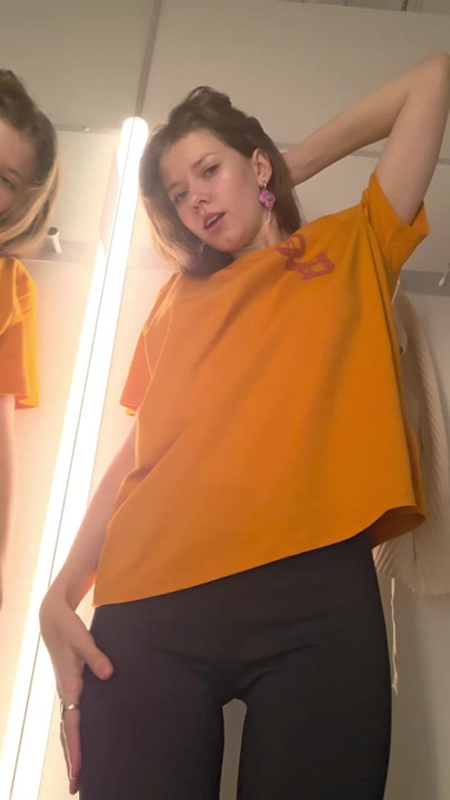 Teasing you in the locker room with a dog on your T-shirt
