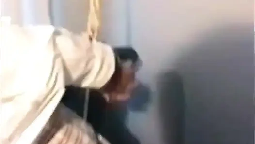 Spanking her fat ass