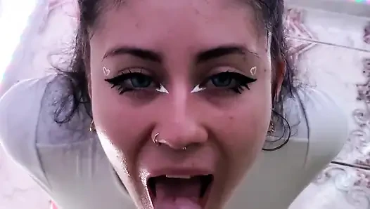 Colombian Cutie Makes Me Cum on Her Small Tits, She Loves My Cum!