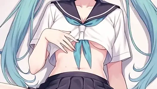 Hatsune Miku fucking her tight pussy