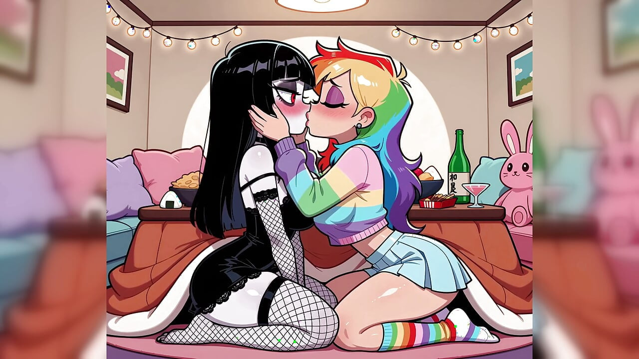 POV - Lesbian Slumber Party Orders Pizza With Extra Sausage. AI-Generated
