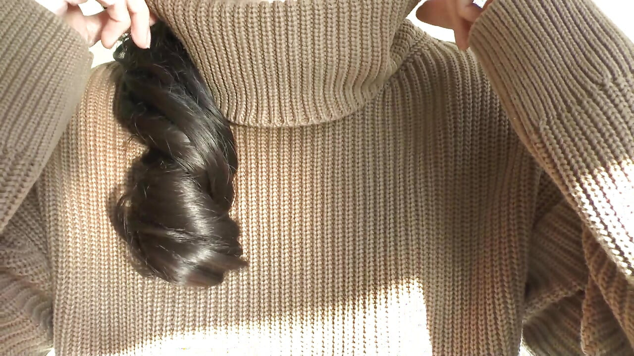 Cum on My Sweater! Lady Victoria Valente in a Thick Turtleneck Sweater