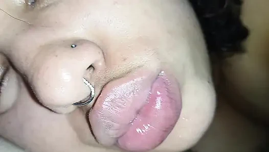 HOT CUMSHOT ON THAT LITTLE SLUTTY FACE, EAGER FOR CUM