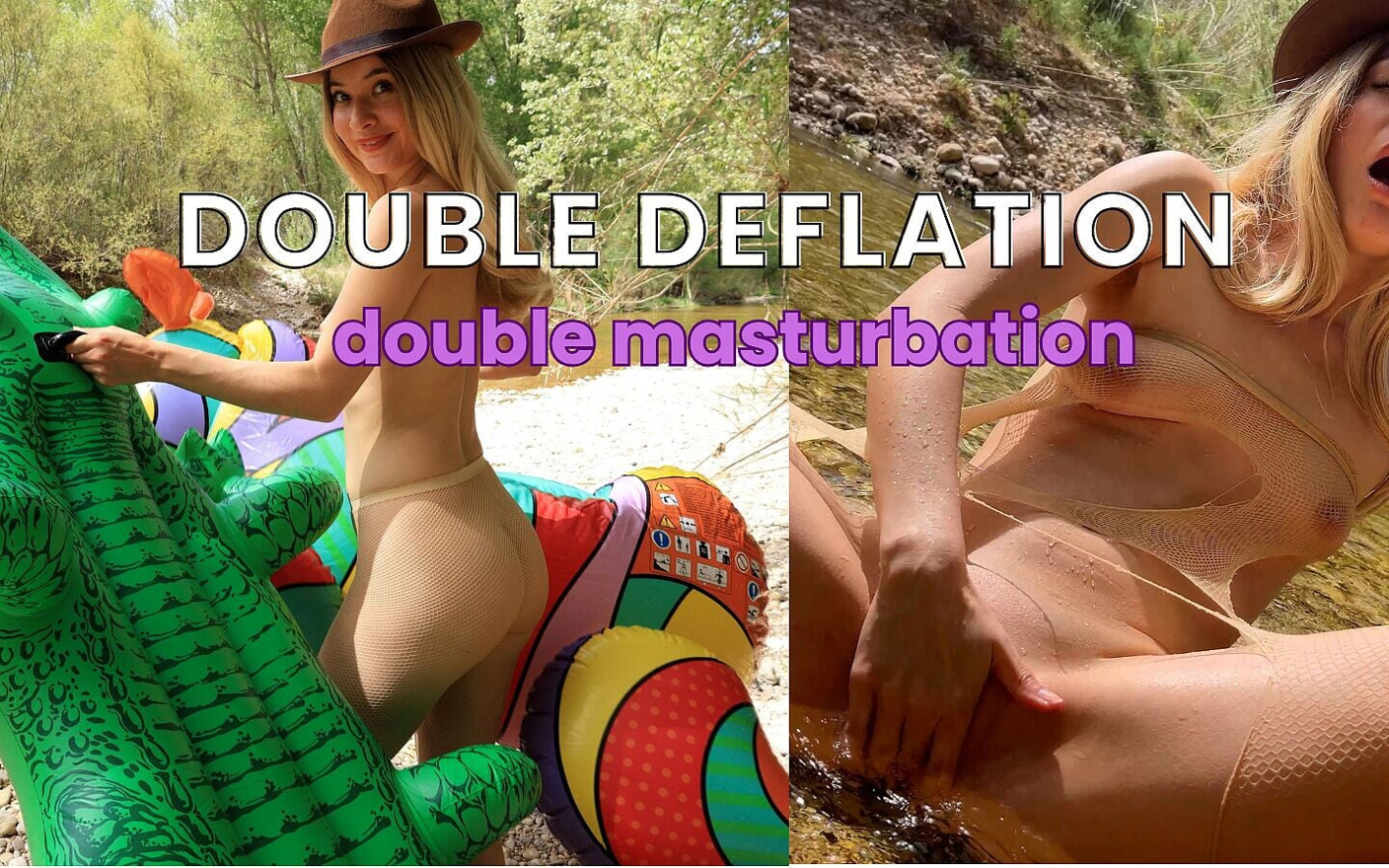 Double Deflation Double Masturbation Outdoors