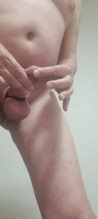 Masturbating with and without shorts