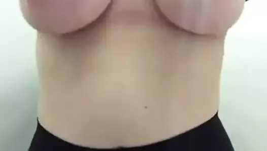Proud of her big bouncy tits