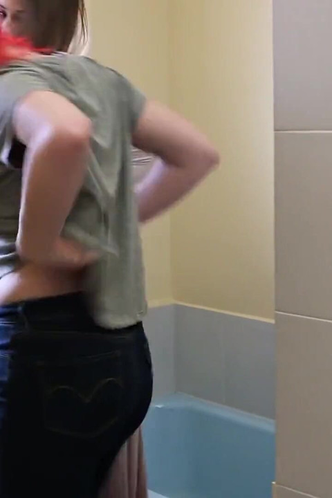 Cute lesbian girlfriends take shower and finger each other