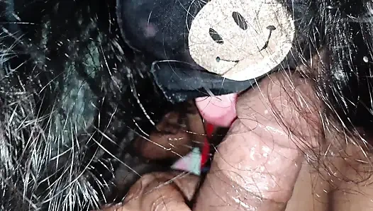 Indian Bengali girl squeezed her small breasts and sucked my dick