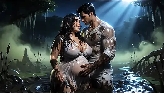 Stepbrother & Stepsister - Midnight Mud Secret (AI generated)