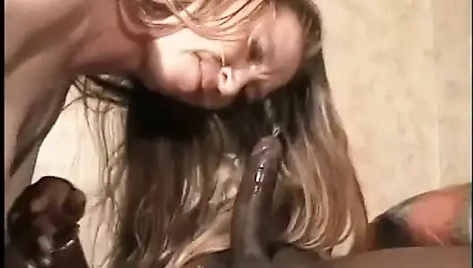 Cock-hungry brunette has realized her devout wish to get her buns split with a massive black pole