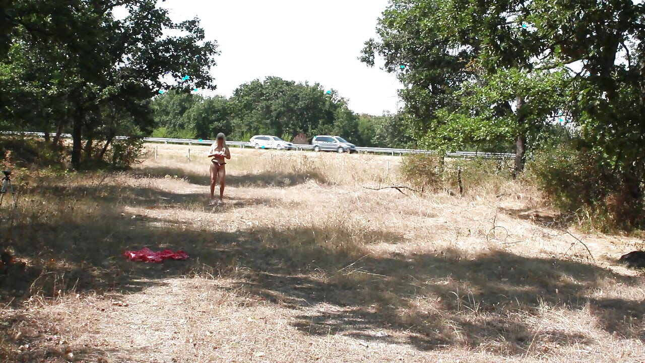 Mala Tih djevojka pokazuje sise autima