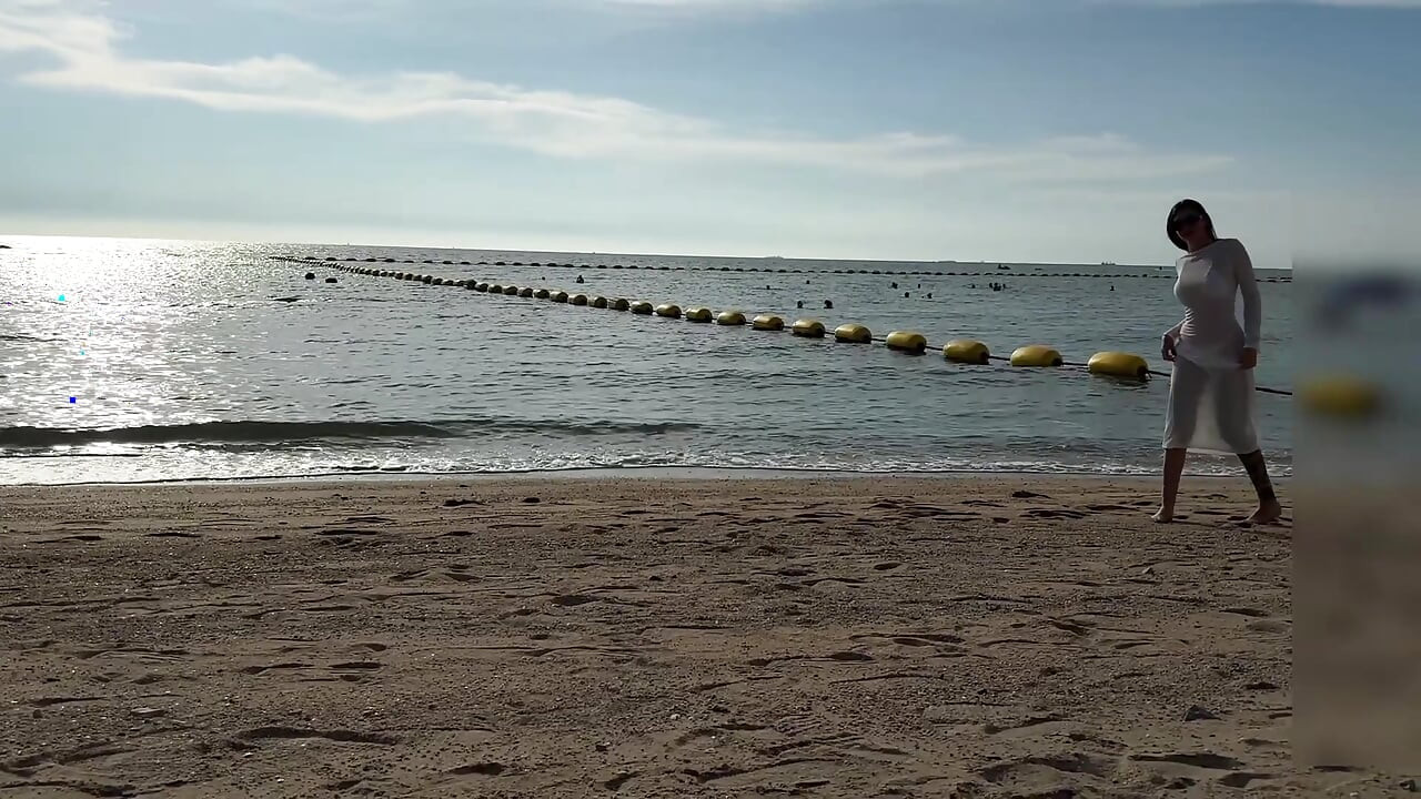 POV Stranger on a public beach invited to her hotel . RIDING MY COCK HARD